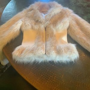 Faux fur fitted jacket